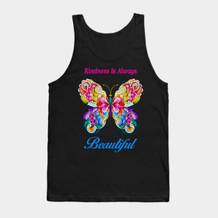 Kindness Is Always Beautiful Colorful Butterfly Tank Top